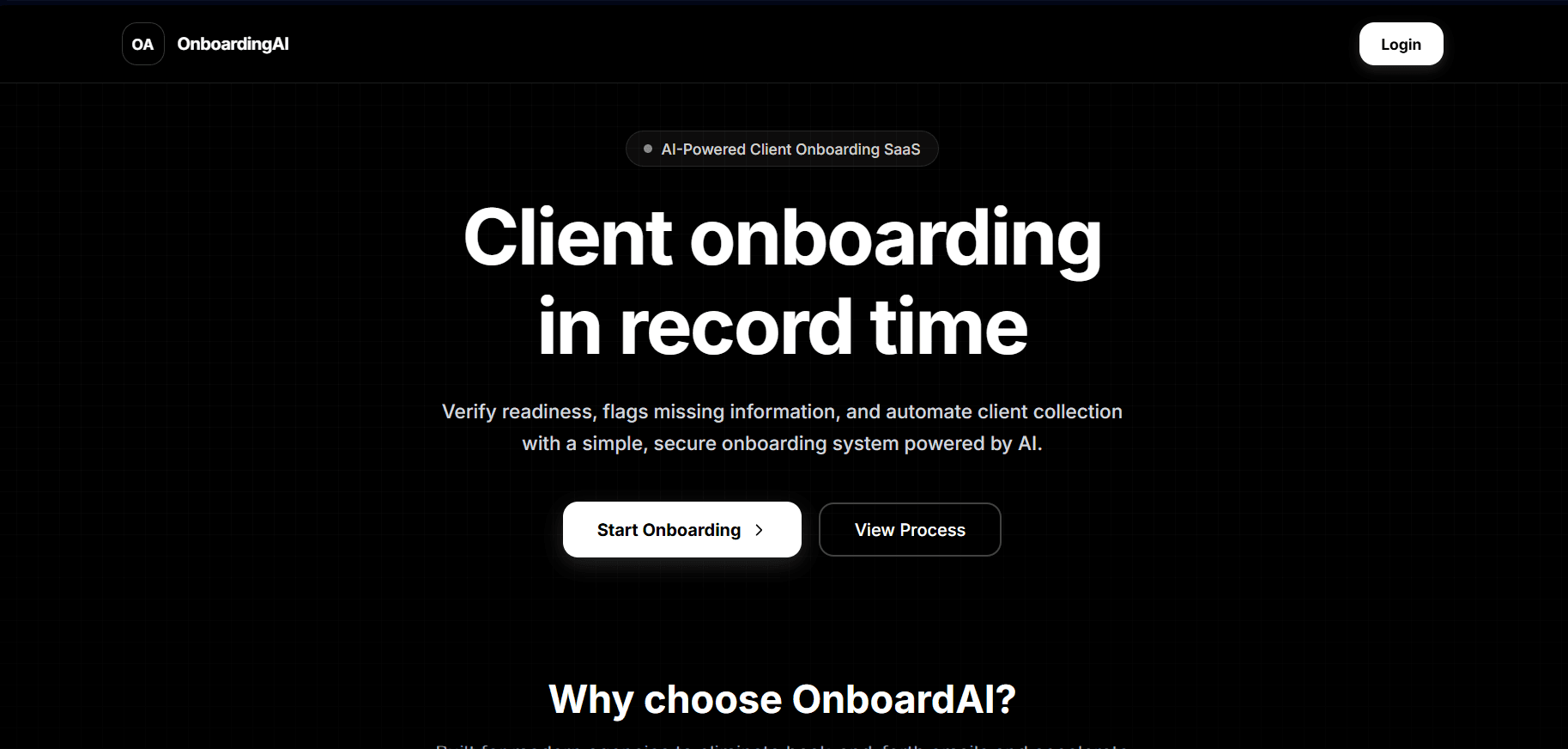 Client Onboarding SaaS screenshot